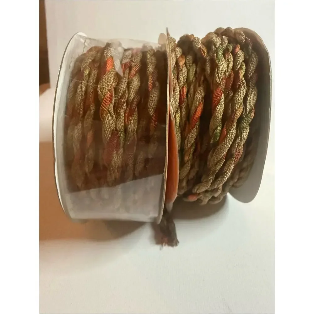 Hobby Lobby Fall Ribbon Garland in Orange, Brown, Green and Burgundy